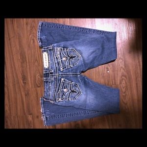 Blue Rock revival jeans, made for buckle
